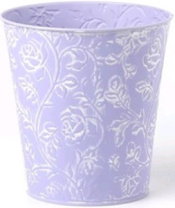 Декоративное кашпо D14XH14,5/B10СМ, лавандовый, металл