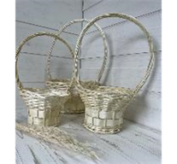 Корзины из ивы 3шт, круг, натуральный D29см H49см; D24см H44см; D20см 39см