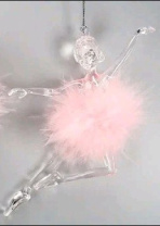 Фигурка декоративная Балерина-пушинка на подвеске 11,4 см акрил