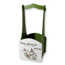 Декоративный ящик квадратный с высокой ручкой 140*125*h300 "Лови удачу за хвост" хаки