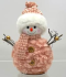 Новогоднее декоративное изделие "Снеговик", 14 см, светло-розовый