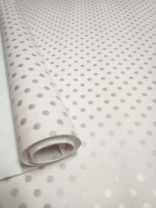 Полипленка матовая 80 мкр 60 см*8 м "Крафтовый горох" пудра/серебро