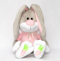 Мягкая игрушка Заяц Морковкин серый 60см 