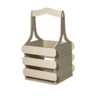 Декоративный ящик из фанеры реечный квадратный 140*125*h240 ванильный Декоративный ящик из фанеры реечный квадратный 140*125*h240 ванильный