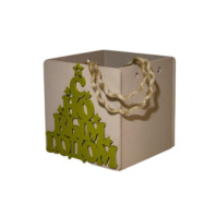 Декоративное новогоднее кашпо "Куб" С новым годом