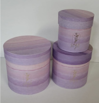 Коробки круглые Набор из 3х (13,5*13,5/16*16/18*18) Радуга 7