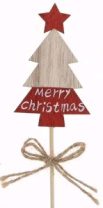 Фигурка декоративная Ель на палочке 27,5х6,5х0,5 см красный Фигурка декоративная Ель на палочке 27,5х6,5х0,5 см красный