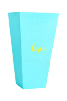 Трапеция прямоугольная 340*180*110 с золот. тиснением "Love" морская волна