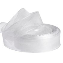Лента органза,25mmx25yards, цв.,белый