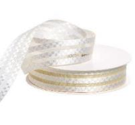 Лента органза с атласными вставками, 2,5cmx18yards, цв.кремовый Лента органза с атласными вставками, 2,5cmx18yards, цв.кремовый