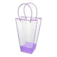 Прозрачная сумка-трапеция с пластиковыми ручками, 24x12x26cm, цв. сиреневый Прозрачная сумка-трапеция с пластиковыми ручками, 24x12x26cm, цв. сиреневый