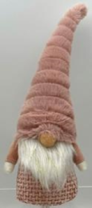 Новогоднее декоративное изделие "Гном", 30 см, светло-розовый Новогоднее декоративное изделие "Гном", 30 см, светло-розовый