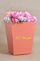 Трапеция с дном большая 225*180*180 с золот. тиснением "P.s. I love you" оранжевый