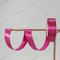 Лента атласная 2,5/25 горох малиновый Лента атласная 2,5/25 горох малиновый