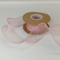 Лента органза однотонная 4 см 10 ярд розовый