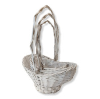 Набор корзин ива, 3 шт 39х28хH17/23хHH53. 32х23хH16/21хHH47. 26х19хH14/19хHH42 белый