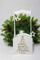 Декоративный ящик квадратный 140*125*h300 Елочка белый