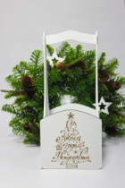 Декоративный ящик квадратный 140*125*h300 Елочка белый