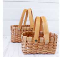 Набор корзин из бересты (секвойя) 2шт, 26*16.5*12/25, 19*12*10/20cm, светло-коричневый