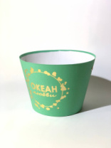 Конус под цветы 13,5*20*14 с тиснением "Океан любви" морская волна