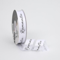 Лента атласная "Romantic" 25мм*33ярд белый