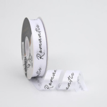 Лента атласная "Romantic" 25мм*33ярд белый