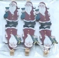 Набор декоративных прищепок Санты 3,2х5 см 6 шт