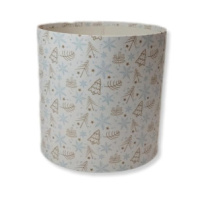 Коробка круглая без крышек 10*10 .белый/новогодний рисунок