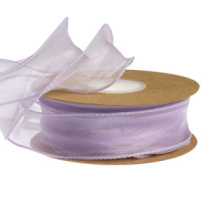 Лента органза однотонная 4 см 10 ярд сиреневый