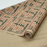 Крафт бумага "Love story"цв.черный/красный на коричневом фоне 70см/60гр/60мкр/10м± 5%