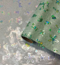 Пленка блестящая "Новогодняя" 50см 5м, тиффани