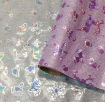 Пленка блестящая "Новогодняя" 50см 5м, сиреневый