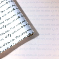 Матовая пленка двухсторонняя на втулке 50мкр Перламутр белый/Маленький принц пудра 60см*10 ярд ± 5%