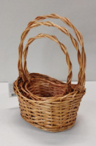 Набор корзин плетеных (ива) 26х18хН10/13хНН34, 21х15хН8/11хНН30, 17х12хН7/9хНН25 медовый