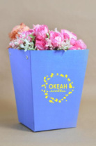 Трапеция с дном большая 225*180*180 с золот. тиснением "Океан любви" светлый фиолет