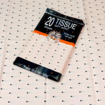 Тишью Бумага "Горошек", 20  листов в упаковке, 20 грамм, 50cmx70cm, цв. черный на розовом 