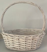Корзина плетеная (ива) 38*27*14H*37НН, 1 шт., белый