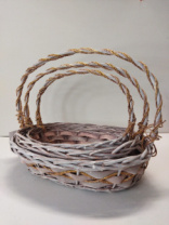 Набор плетеных корзин (ива). 41X36XH12/36XB34X25, 36X30XH7/32XB32X23, 32X27XH5/29XB29X22, 3 шт.,бел