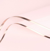 Пленка матовая "С золотой Каймой" 57см*56см светло розовый 20 листов