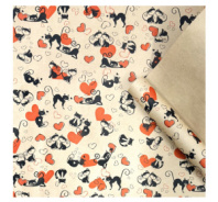 Крафт бумага Ля Мур черный/красный на коричневом фоне 720мм/60гр/10м± 5%