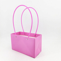 Пакет подарочный "Мастхэв"  прямоугольный, 22х10х13 см, ярко-розовый