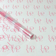 Пленка прозрачная LOVE розовая 70см*200гр ± 5%