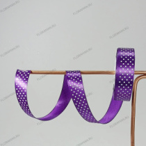 Лента атласная 2,5/25 горох фиолетовый