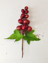 Ветка с декоративными шариками 17 см красный Ветка с декоративными шариками 17 см красный