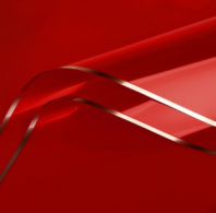 Пленка матовая "С золотой Каймой" 57см*56см красный 20 листов