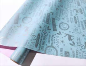 Пленка матовая "Новогодний микс" 65мкм 60см 10м  Розовый-голубой