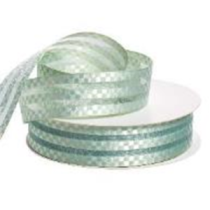 Лента органза с атласными вставками, 2,5cmx18yards, цв.светло-зеленый