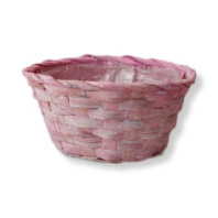 Корзина (плошка) плетеная бамбук D19H9 см св.розовый Корзина (плошка) плетеная бамбук D19H9 см св.розовый