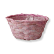 Корзина (плошка) плетеная бамбук D19H9 см св.розовый