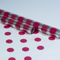 Пленка Горох крупный яркая малина 70см*10ярд ± 5% Пленка Горох крупный яркая малина 70см*10ярд ± 5%